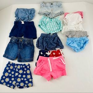 Baby girl Shorts and bloomers simmer lot 3-6 months